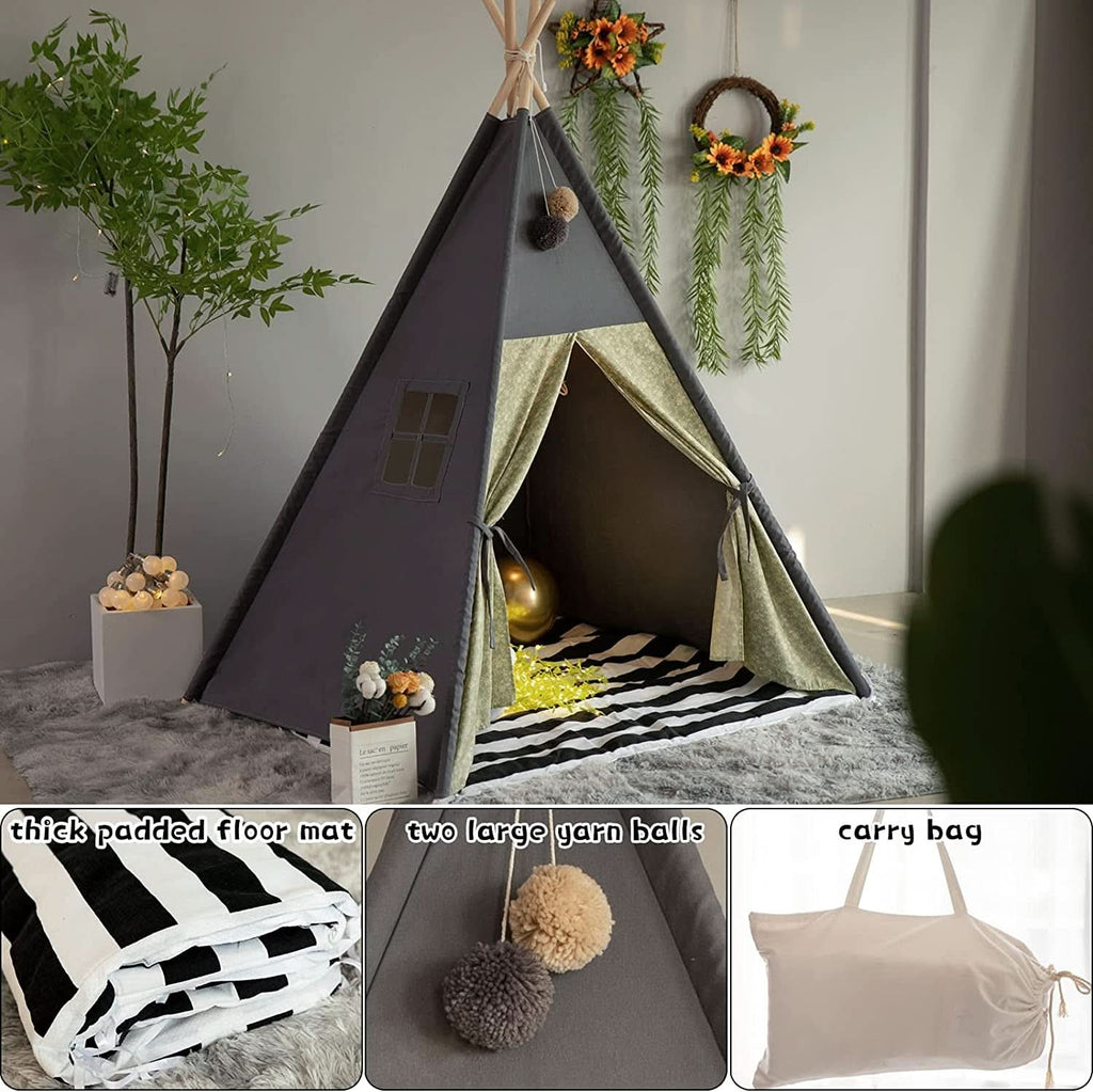 Prémium Teepee Játszósátor, párnázott matraccal