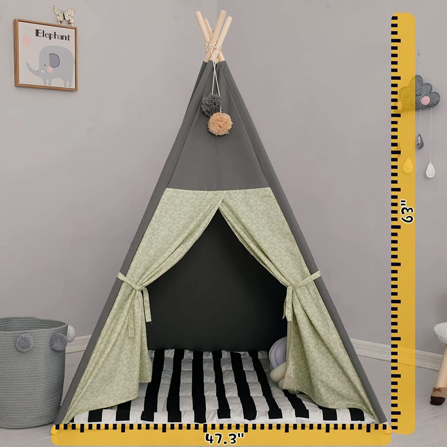 Prémium Teepee Játszósátor, párnázott matraccal